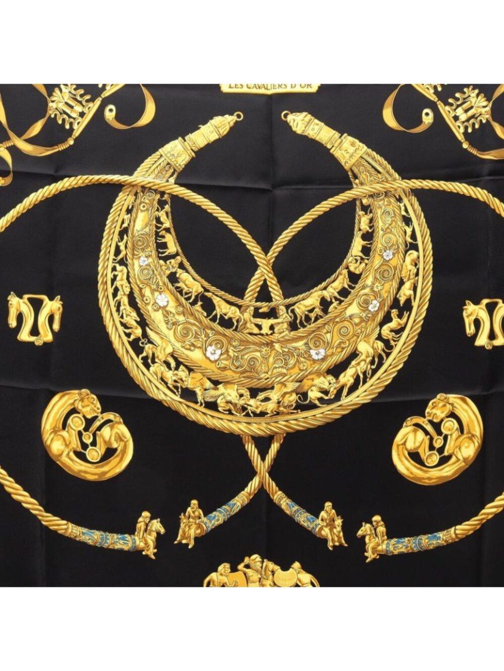 Hermes Scarf Carre 90 les Cavaliers D'or Silk - Picture 7 of 7